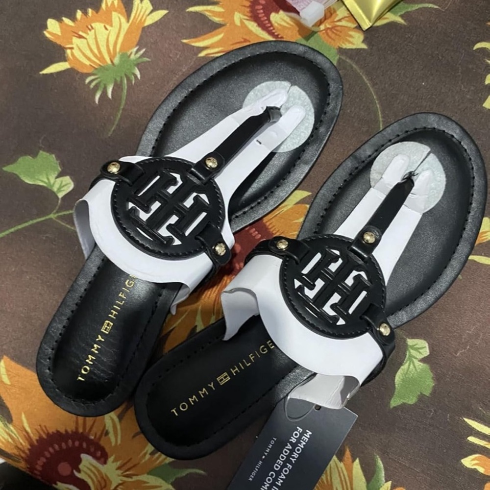 Tommy Hilfiger Black Logo Sandals